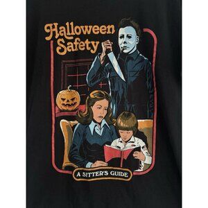Michael Myers Halloween Safety A Sitters Guide T Shirt Large Retro Art Style